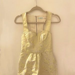 Kimchi Blue Yellow Jacquard Mini Dress